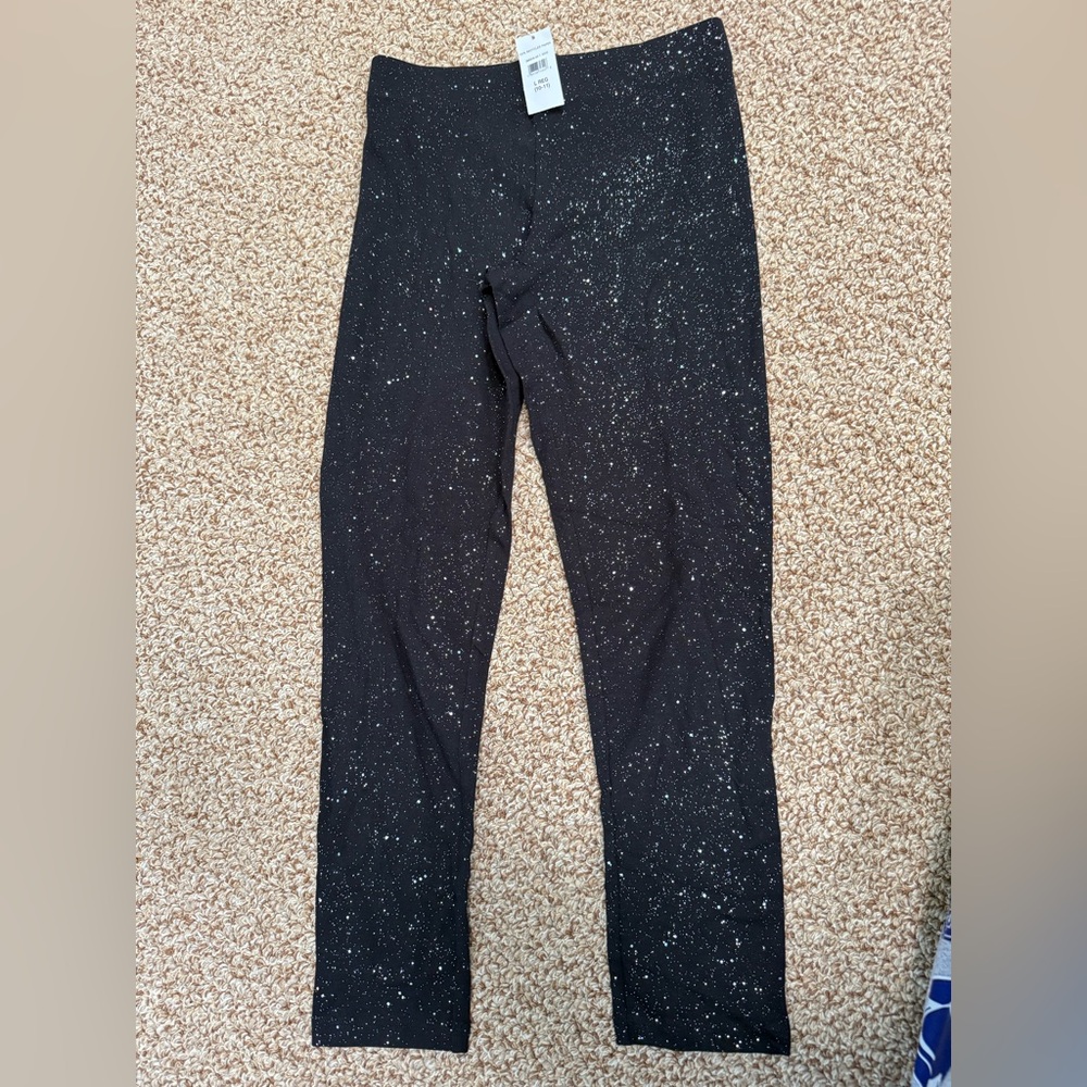 GAP Black Leggings with Silver Sparkle